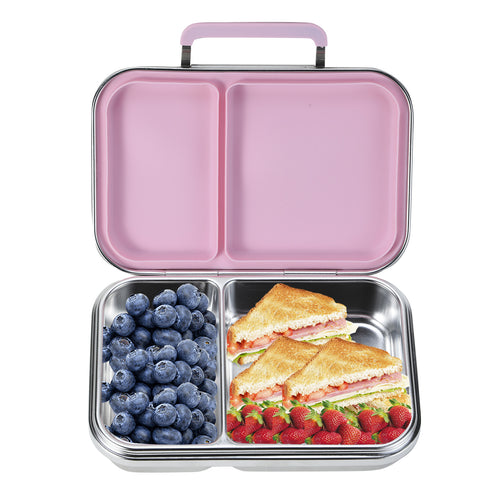 304 Stainless Steel Large-Capacity 2-Compartment Bento Lunch Box, 100% Leakproof and Dishwasher Safe