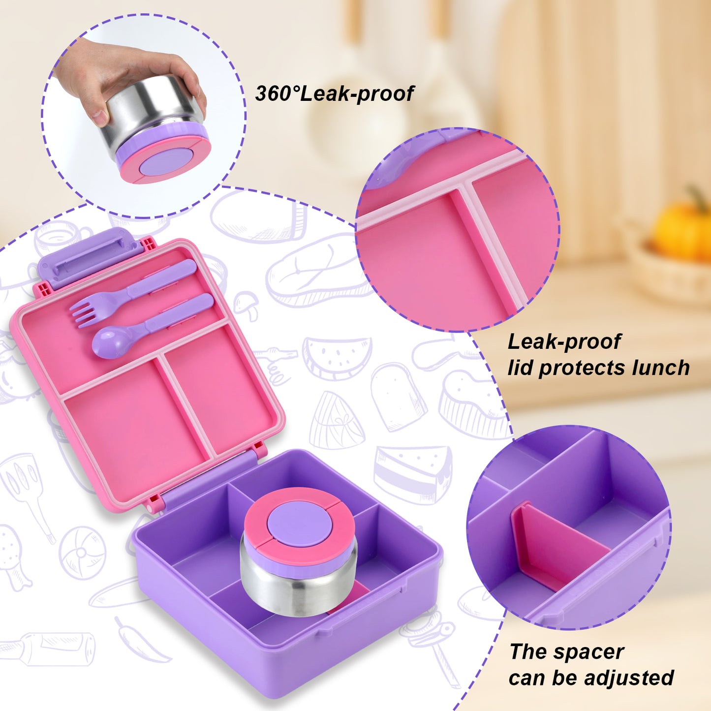Bento Lunch Box with 8oz Soup Thermos