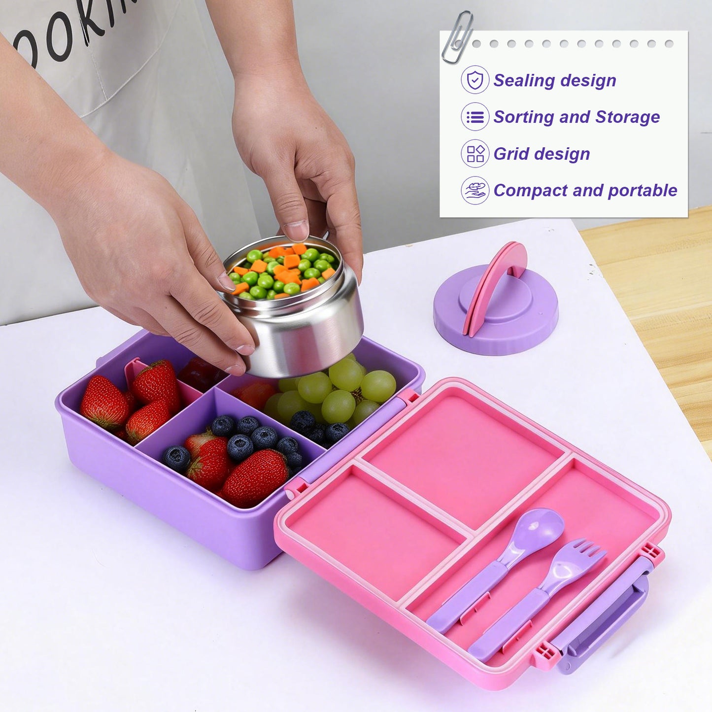 Bento Lunch Box with 8oz Soup Thermos