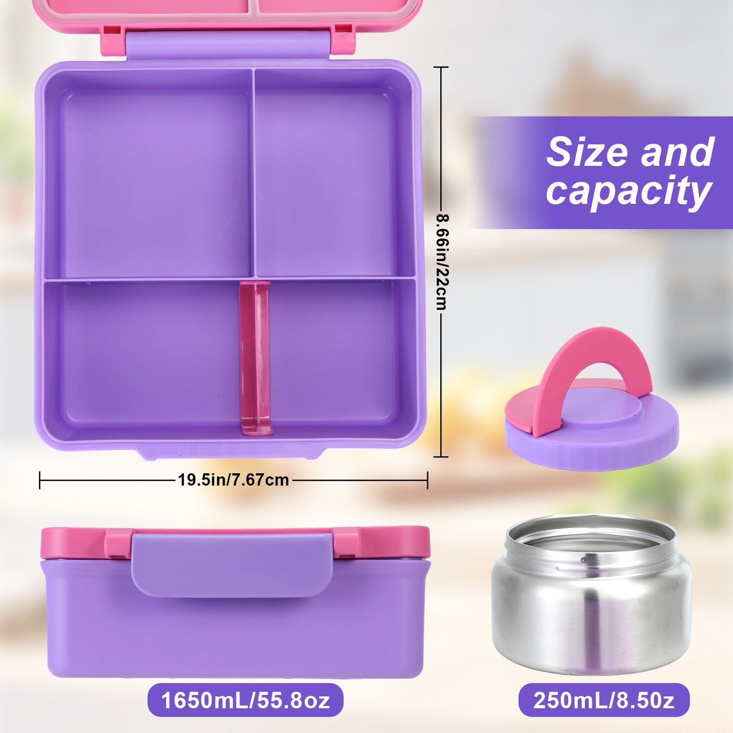 Bento Lunch Box with 8oz Soup Thermos