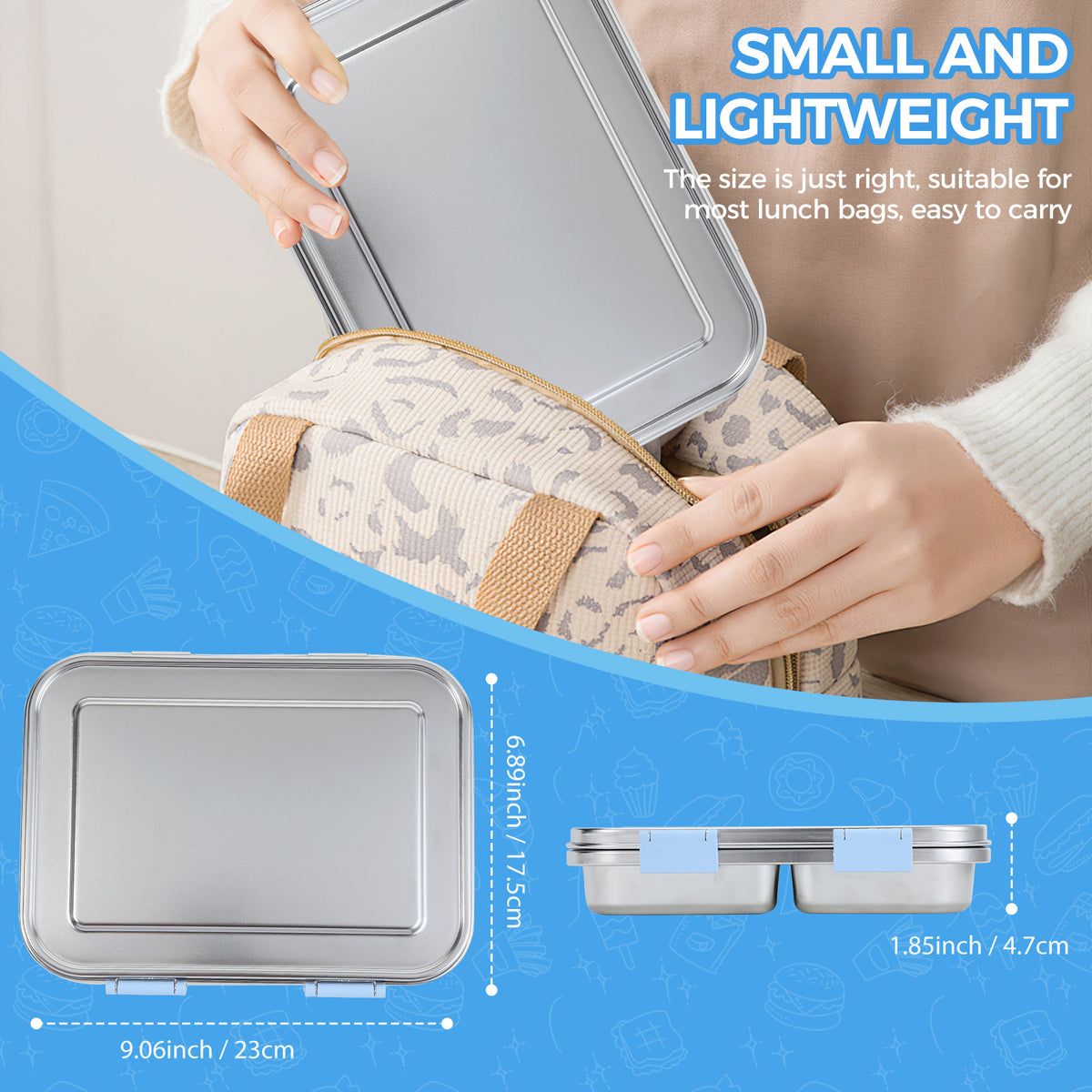 Stainless Steel 3-Compartment Lunch Box