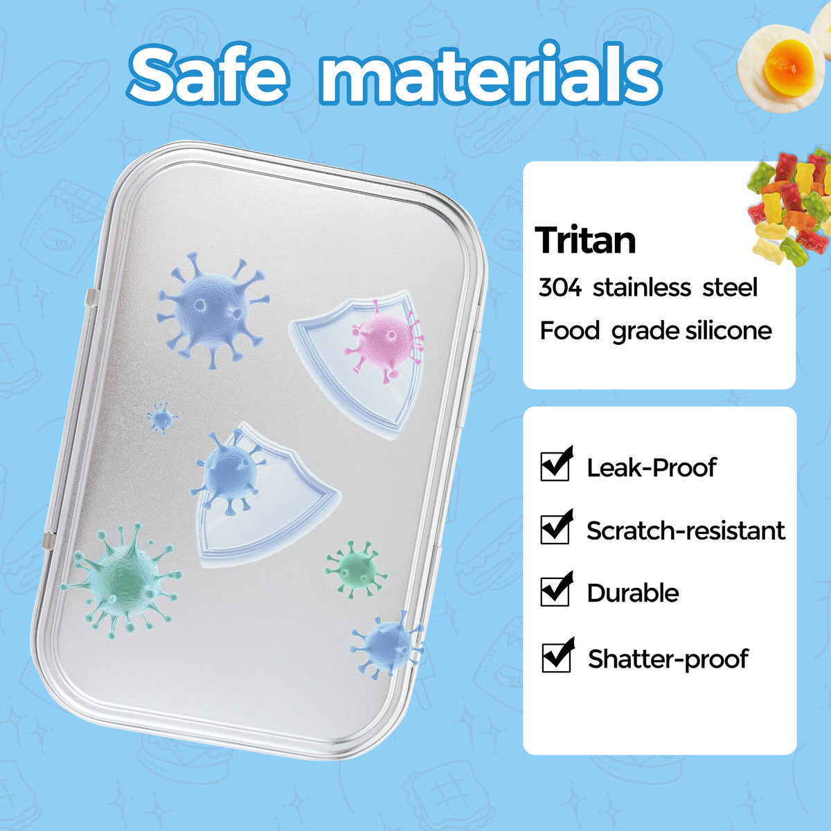 304 Stainless Steel Large-Capacity 2-Compartment Bento Lunch Box, 100% Leakproof and Dishwasher Safe